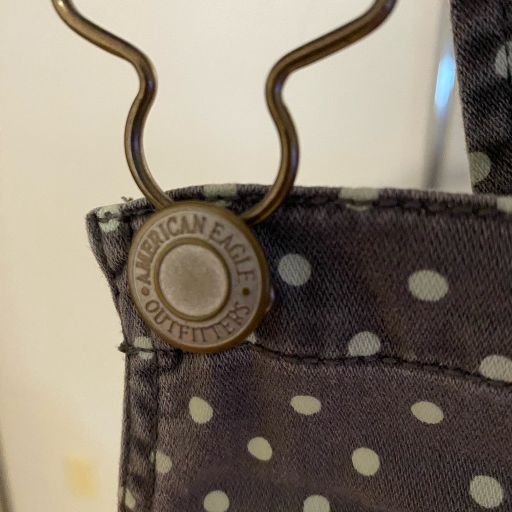 American Eagle Outfitters Gray Polka Dot Overalls - Picture 3 of 7